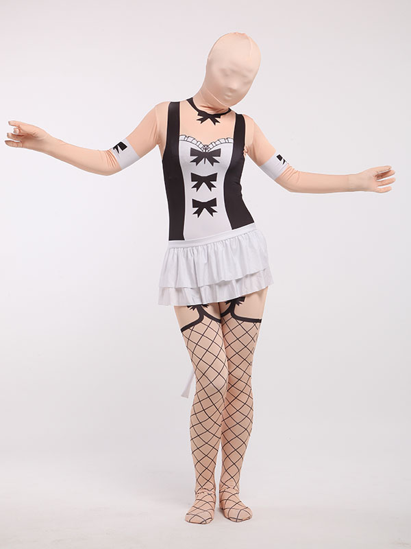 Sexy Maid Cosplay Zentai Suit Halloween Spandex Bodysuit